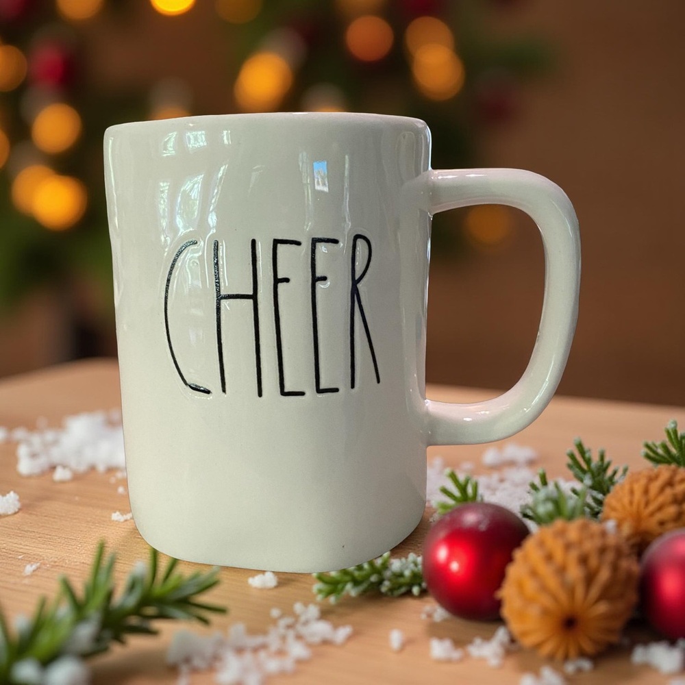 Rae Dunn “Cheer” Mug White Ceramic Holiday Cup